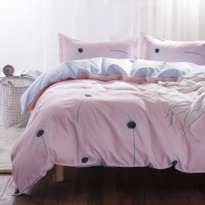 Uozzi Bedding King Size Duvet Cover Set Pink Floral 3 Pieces -(1 Duvet Cover 104x90 +2 Pillow Shams) 800 - TC Luxury Girls Teen Comforter Co