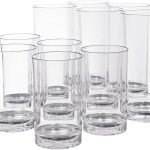 Classic 8-piece set of high quality plastic flat bottom cups | 4: 12 oz and 16 oz