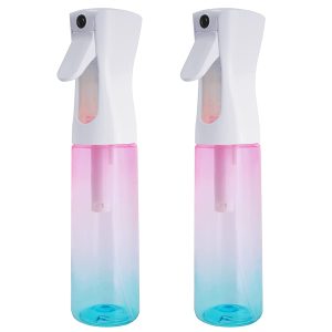 Sprinkler bottle, empty plastic trigger, spray bottle can be filled with mist spray bottle 2 bottles of 10 ounces /300 ml, for hair styling, cleaning, garden continuous water mist (1 Black + white)