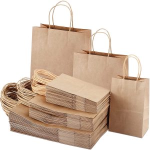 Tomnk 90 piece brown paper bag with handle mixed size gift bag large capacity perfect kraft paper bag shopping bag retail Bag Party Bag commodity bag gift bag