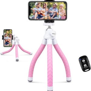 portable-and-flexible-tripod-with-wireless-remote-and-universal-clip-cell-phone-tripod-stand-for-video-recording-bl
