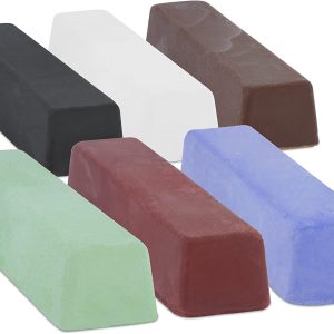 6 Piece Buffing, Polishing & Cutting Compound 4 Oz. Kit - Set Includes: Black Emery, Brown Tripoli, White Diamond, Red Rouge, All Pur