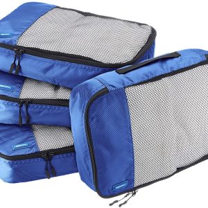Amazon Basics Small Packing Travel Organizer Cubes Set, Gray - 4-Piece Set