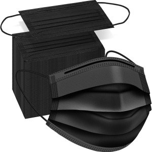 100 Pack Disposable Face Masks, 3 Layer Filter Protection Black Disposable Face Masks