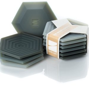 Set of 6 Degr  Coasters (Joshua Tree) by LINE+ARC. 10mm Thick, Dishwasher Safe, Stain-Resistant, Outdoor, Coffee Table, Silicone, Modern, He