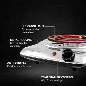 1.7L Hot Water Boiler with LED Light, 1500W Auto Shut-Off & Boil-Dry Protection ,Glass Electric Teapot for Water Tea Coffee