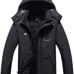 Men's mountain waterproof ski jacket wind and rain proof windbreaker winter warm hooded snow coat
