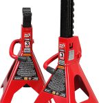 T43202 Torin Steel Jack Stands: 3 Ton (6,000 lb) Capacity, Red, 1 Pair