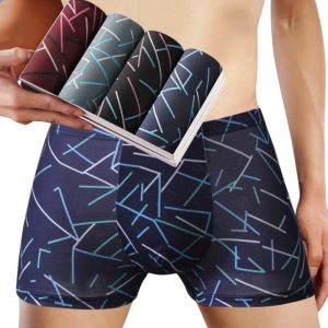4Pcs/Lot Male Panties Men's Underwear Boxers Breathable Man Boxer Solid Underpants Comfortable Brand Shorts Black Blue Underwear