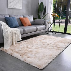 Astorug Fluffy Shaggy Rug Dorm Carpet Area Rug for Bedroom Living Room Bedside Rug for Kids Room Non-Slip Nursery Rug Home Decor Rectangle F