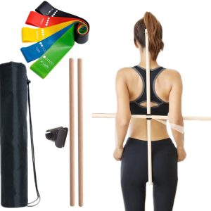 (31.5inch)Yoga Sticks for Training, Stretching Tool with Stick Buckle, Humpback Correction Stick, Create the Perfect Body, Stick for Balance