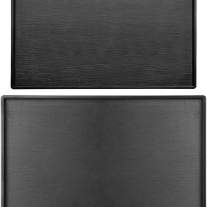 2 Pack Rectangular Serving Trays, Non-Slip Multi-Purpose Plastic Tray for Coffee Table, Kitchen, Parties