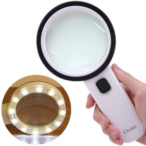 Magnifying Glass with Light,30X High Power Jumbo Lighted Magnifiers Lens for Seniors Reading Small Print,Stamps, Map,Inspection, Macular Deg