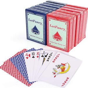 Playing Cards, Poker Size Standard Index, 12 Decks of Cards (Blue or Red), for Blackjack, Euchre, Canasta Card Game, Casino Grade