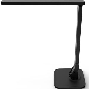 Lampat LED Desk Lamp, Dimmable LED Table Lamp Black, 4 Lighting Modes, 5-Level Dimmer, Touch-Sensitive Control Panel, 1-Hour Auto Timer, 5V/