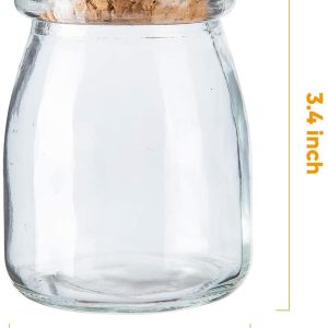 Mini Yogurt Jars 30 Pack, 7 oz Glass Favor Jars with Cork Lids, Glass Pudding jars, Glass Containers with Lids, Mason Jar Wedding Favors Hon