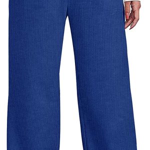 Dofaoo women's winter belt pocket casual wide leg sweatpants autumn elastic belt drawstring pants s-3xl
