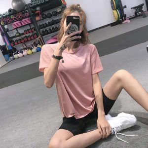 Loose Sports Blouse Women's Breathable Quick Drying T-shirt Running Training Short Sleeve Fitness Top Yoga Suit Summer Thin
