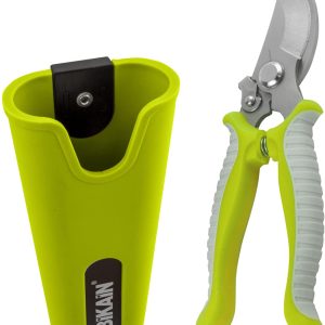 Garden Pruning Shears + Innovative Garden Tool Pouch for Pruning Shears, Scissor & Saws | Bright Green