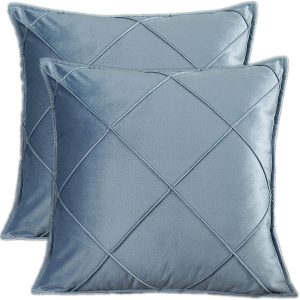 GOJAKO Christmas Velvet Throw Pillow Covers 18"x18" Pack of 2 Sofa Decoration Soft Square Cushion Pillowcase Solid Plaid Cover for Bedroom L
