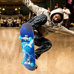 Skateboards for Beginners Kids Teens Adults with Light Up Wheels,31''x 8'' Complete Standard Fortnite Skateboard for Boys Girls,9 Layer Mapl