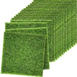 16 Pieces Fairy Artificial Grass Life-Like Garden Lawn Miniature Ornament Garden Fairy Accessories DIY Simulation Moss for Dollhouse Decorat