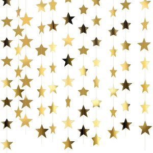 130 Feet Glitter Star Paper Garland Banner Hanging Decoration for Graduation Class of 2022 Congrats Grad Wedding Birthday Festival Party Dec