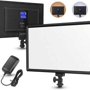 RALENO LED Video Soft Light Panel with LCD Display, for All Camera DSLR Photography, Built-in Battery, Dimmable Brightness Bicolor 3200K-560