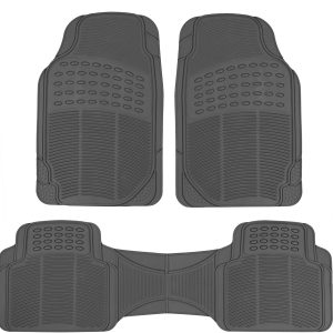 Original ProLiner 3 Piece Heavy Duty Front & Rear Rubber Floor Mats for Car SUV Van & Truck, Black 鈥?All Weather Floor Protection with U
