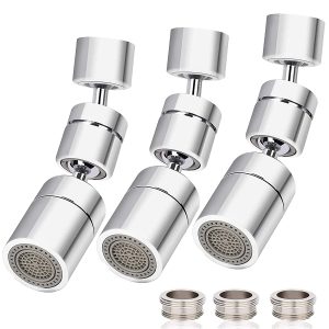 2pcs Splash Filter Faucet 720 Rotating Faucet Extender Aerator with 2 Water Outlet Modes, All Copper Material,A Set of Accessories, Suitable