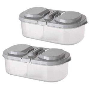 Mess Trays (2-Pack); Stainless Steel 15 in. x 11 in. Rectangular 6-Compartment Divided Plates / Cafeteria Food Trays