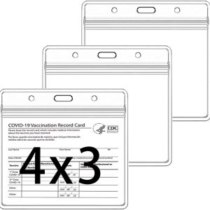 10 Pack CDC Vaccine Card Protector 4 X 3 Inches Waterproof Vaccination Card Holder, Clear Plastic Sleeves for Covid Immunization Record Vacc