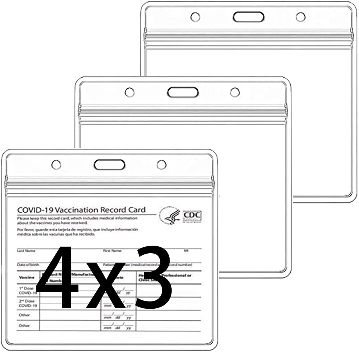 10 Pack CDC Vaccine Card Protector 4 X 3 Inches Waterproof Vaccination Card Holder, Clear Plastic Sleeves for Covid Immunization Record Vacc
