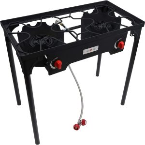 gas-one-propane-double-burner-two-burner-camp-stove-outdoor-high-pressure-propane-2-burner-adjustable-psi-regulator-and-4ft-steel-braided-ho