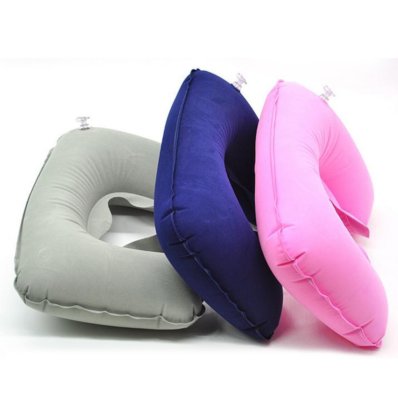 Protable Inflatable U-shape Neck Pillow Travel Car Head Neck Cushion Air Cushion Airplane Driving Nap Support Head Rest