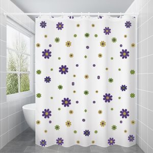 W/Hooks Shower Curtain Polyester Silicone Spare Tools Theme Update Waterproof Bathroom Curtain For Bathroom Decor