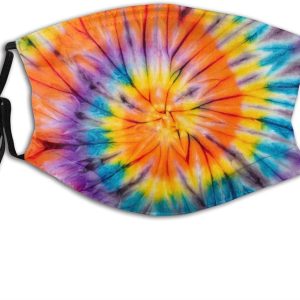 Tie Dyed Rainbow Tablecloth Vintage Colorful Round Table Cloths Spiral Psychedelic Style Table Cover for Kitchen Dining Tabletop Party Dinne