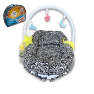Baby Lounger,Baby Nest Bed and Newborn Pillow to Prevent Flat Head, Portable Bassinet with Toy Arch for Baby in Bed,Newborn Lounger,Toys NOT