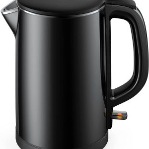 Electric Kettle,1.5L Double Wall 100% Stainless Steel BPA-Free Cool Touch Tea Kettle with Overheating Protection, Cordless with Auto Shut-Of