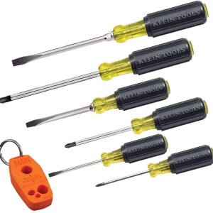 Screwdriver Set 6pcs Includes Magnetizer / Demagnetizer, 3 Slotted, 3 Phillips, Cushion Grip Comfort, Precision Machined