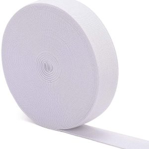 Airisoer Elastic Bands for Sewing White Knit Elastic Spool High Elasticity Wide 1 Inch x 12 Yard