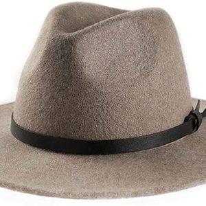 100% Australian Wool Women Fedora hat Classic Wide Brim Men Panama hat Belt Buckle