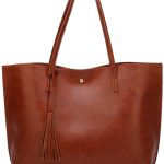 Women's Soft Faux Leather Tote Shoulder Bag from Dreubea, Big Capacity Tassel Handbag