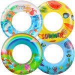 4pcs-inflatable-pool-float-tube-for-adults-kids-cute-summer-beach-ocean-style-swimming-rings-for-pool-party