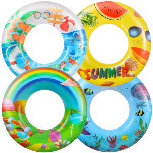 4pcs-inflatable-pool-float-tube-for-adults-kids-cute-summer-beach-ocean-style-swimming-rings-for-pool-party