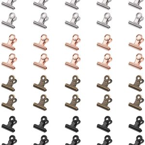 Metal Hinge Clips Bulldog Clips, 1 Inch, Pack of 40 (Black)