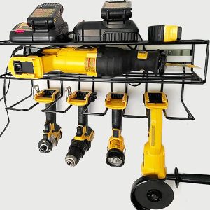 Heavy Duty Floating Tool Shelf | Wall Mounted Storage Rack for Handheld & Power Tools | Compact Steel Design w/ 100# Weight Limit | Made