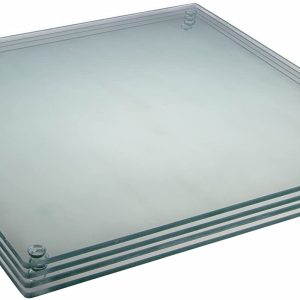 9.75 x 6 inch Rectangle Glass Cutting Board Bundle by Clever Chef - 4 Non Slip, Shatter-Resistant, Durable, Stain-Resistant, and Dishwasher