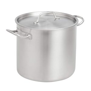 12 Qt. Stainless Steel Aluminum-Clad Stock Pot with Cover