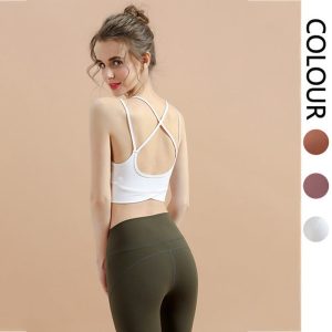 Women's Yoga Fitness Exercise Running Beautiful Back Underwear Training Bra Cushion Elastic Shockproof Bra Vest